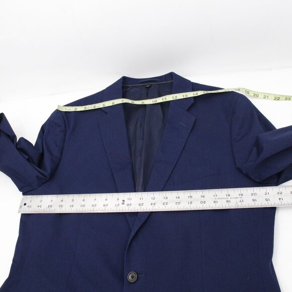 J Crew Sport Coat Mens 44L Ludlow larusmiani Two Button Blue Cotton Stretch - Picture 6 of 15
